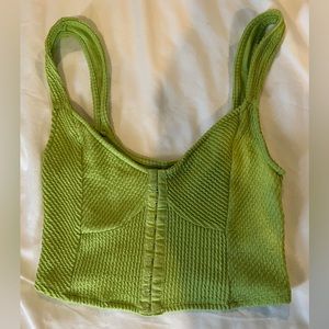 Urban Outfitters green ribbed corset